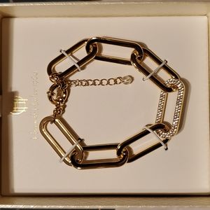 House of Harlow 1960 Gold and Crystal Link Bracelet with extender (New)